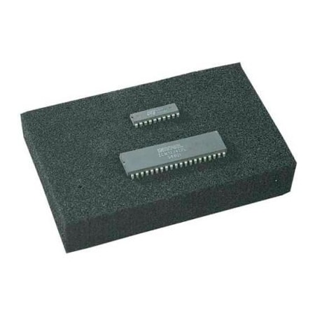 Desco Industries Desco Anti Static High Density Conductive Foam, 24inW x 36inL, 375 Mil, Black 12350